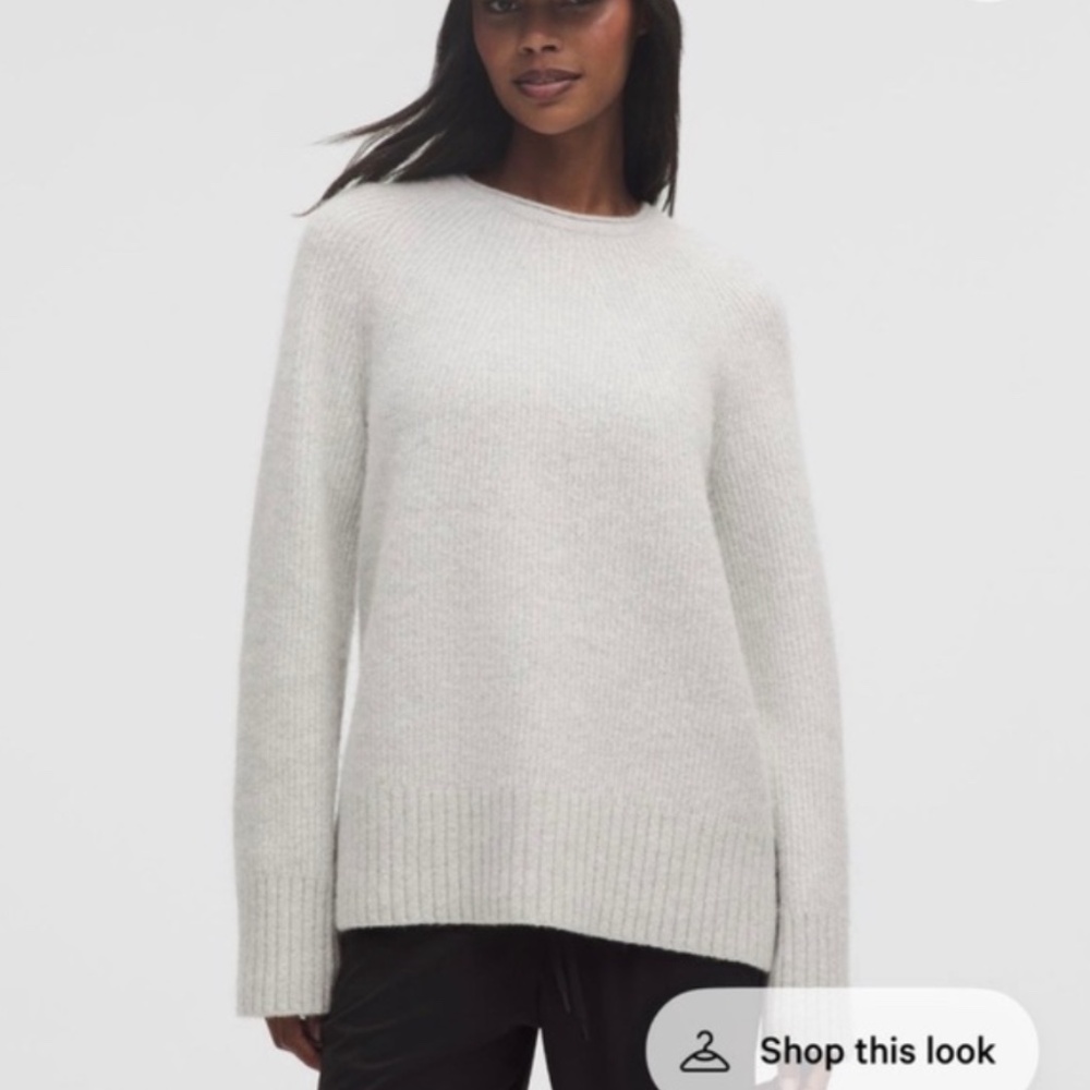 SUPER LUXE LULULEMON ALPACA BLEND CREWNECK SWEATER GRAY XL NEW WITH TAGS